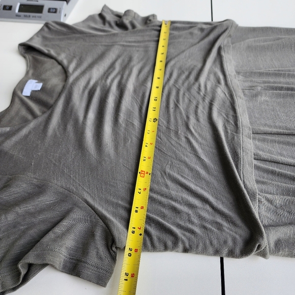 J. JILL Women Tiered Dress Back Buttons Side Pocketed Stretch Midi Olive Green L - Picture 9 of 12